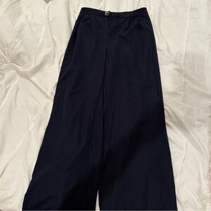 Elegant Navy Wide-Leg Pants